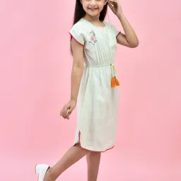 Juniper Girls Green Embroidered Midi Dress image 4