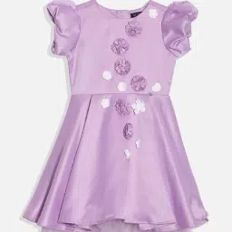 Allen Solly Girls Purple Cotton Embellished Dress-picture-19