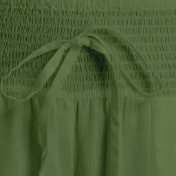 Moomaya Green Regular Fit High Rise Palazzos image 5