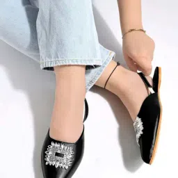 Shoetopia Kids Black Sling Back Sandals-picture-14