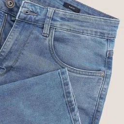 AD By Arvind Men Slim Fit Low Distress Light Fade Jeans image 3