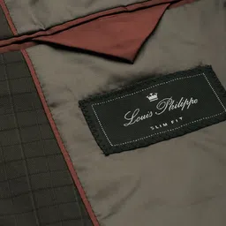 Louis Philippe Men Checked Slim Fit Single Breasted Blazer image 2