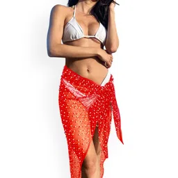 FIMBUL Self Design Embelllished Semi-Sheer Sarong Cover-Up Bottom-picture-23