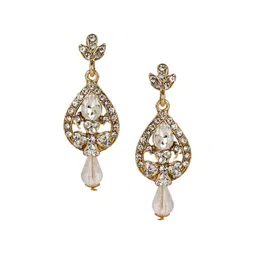 Anouk White Gold-Plated Artificial Stones Studded And Beaded Jewellery Set image 5