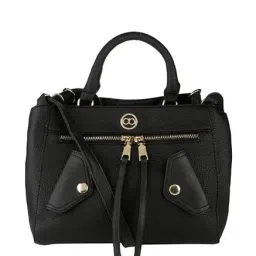 Gio Collection Black Solid Handbag-image-2