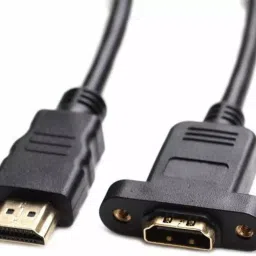 Techut 0.3 Metre HDMI Male 30 cm To Female Extension Cable with Panel Mount Screw Black for Computers image 2