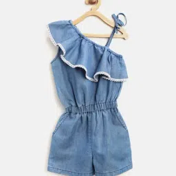 Stylestone Kids Blue Solid Playsuit-image-46