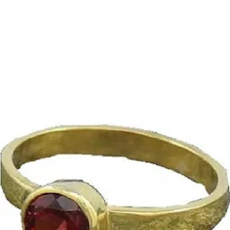 GenZcomplex Gold-Plated Brass Garnet Finger Ring-picture-24