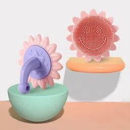 Sunflower Shaped Silicon Bath Brush - Yellow-image-63