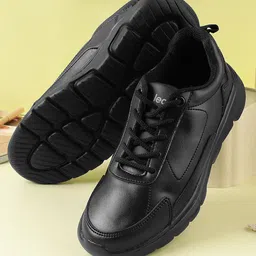 LIBERTY Lace ups Closure Solid School Shoes - Black-picture-22