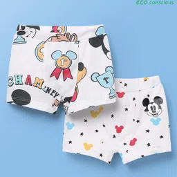 Babyoye Disney Interlock Knit Trunks with Mickey Mouse Graphics Pack of 2 - White-image-94