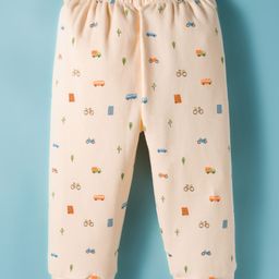 Tango Fleece Knit Full Length Lounge Pant with Vehicle Print - Cream-picture-1