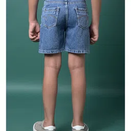 CRIMSOUNE CLUB Cotton Woven Solid Shorts - Blue image 3