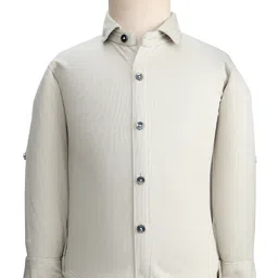 Robo Fry Cotton Woven Full Sleeves Solid 3 Piece Party Suit With Bow - Navy Blue image 2