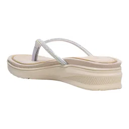 Shoetopia Elevated Wedge Glitter Detailed Sandals - Beige image 3