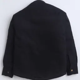 BAATCHEET Cotton Full Sleeves Heart Patch Detailed Shirt - Black image 3