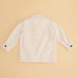 Pantaloons Baby Cotton Full Sleeves Solid Shirt With Striped Inner Tee - Off White image 4
