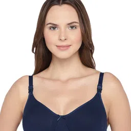 Inner Sense Organic Cotton Knit Pack Of 3 Solid & Floral Printed Antimicrobial Maternity Bras With Nursing Access - Multi Colour image 4