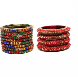 TRIOXY Multi Glass Artificial Stones & Beads Bangle-picture-24