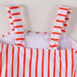 Mark & Mia Sleeveless Frock Swimsuit With Stripes - Red & Blue image 4