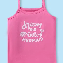 babyhug Babuhug 100% Cotton Knit Sleeveless Antibacterial Slips with Polka Dots & Text Print Pack of 3 - Dark Pink White & Neon Green image 4