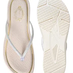 Shoetopia Elevated Wedge Glitter Detailed Sandals - Beige image 5