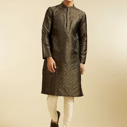 Diwas by Manyavar Men Floral Printed Kurta with Pyjama-image-49