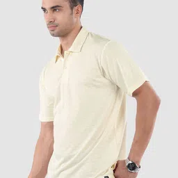 Beyoung Geometric Self Design Polo Collar T-shirt image 2