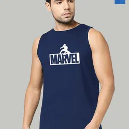 Organic Chics Pack Of 2 Printed Cotton Tank Vests Royal Avenger - Navy Spider_S-image-37