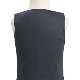 Robo Fry Cotton Woven Full Sleeves Solid 3 Piece Party Suit With Bow - Navy Blue image 5