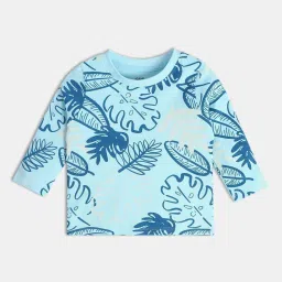 MINIKLUB Boys Blue & Oatmeal Marl Printed Full Sleeves T-Shirt image 4