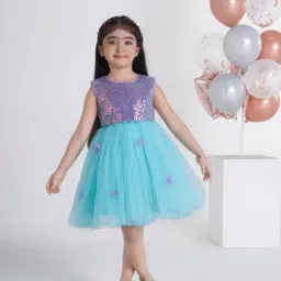 Ministitch Girls Purple Sequence Party Dress-image-56