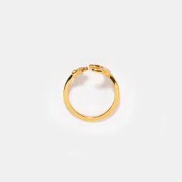 Shaya Handcrafted Moon & Star Aligned Gold Plated Ring in 925 Silver (Adjustable) image 4