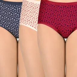 Amante Multicolor Floral Print Brief Panty (Pack Of 3)-image-0