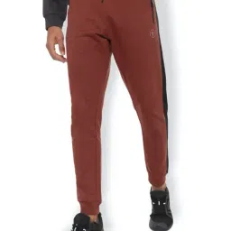 Van Heusen Maroon Slim Fit Colour Block Joggers-image-53