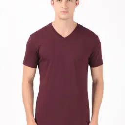 Jockey 2726 Men's Super Combed Cotton Rich Solid V Neck Half Sleeve T-Shirt-image-95