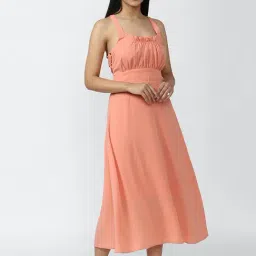 Forever 21 Peach Midi Fit & Flare Dress-image-75