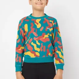 GAS Kids Blue & Yellow Printed Full Sleeves Sweatshirt-image-49
