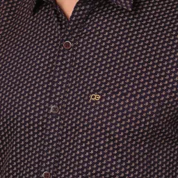 Peter England Brown Cotton Slim Fit Printed Shirt image 4