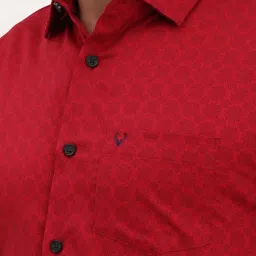 Allen Solly Red Cotton Slim Fit Printed Shirt image 4