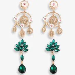 Sohi goldplated drop earrings combo image 4