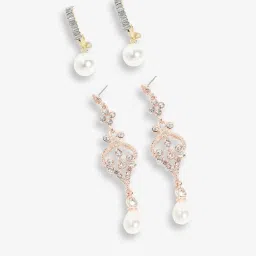 Sohi goldplated drop earrings combo image 4