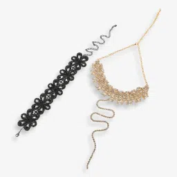 Sohi goldplated statement necklace combo for women image 4