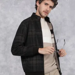 Crimsoune Club Brown Regular Fit Checks Reversible Jacket image 4