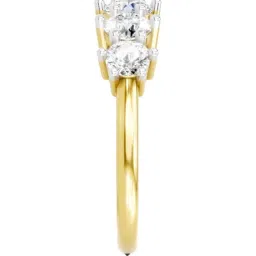 Sparkles Yellow Gold Lab Grown 5 Diamond 14KT 1.4ct Round Ring For Women image 4
