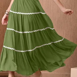 DEKLOOK Women Polyester Solid A-Line Skirts-picture-28