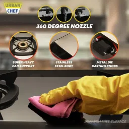 Urban Chef Gas Stove with 3 Burners ( Silver ) image 4