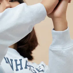 Ginger by Lifestyle Blue Cotton Printed Sweatshirt image 4