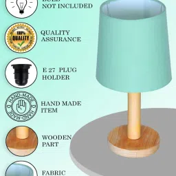 Homesake Collection Green Modern Pinewood Table Lamp image 4