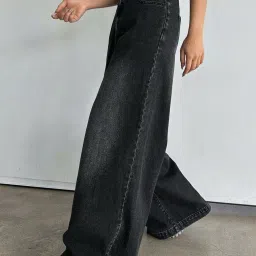 Kotty Black High Rise Wide Leg Jeans image 4